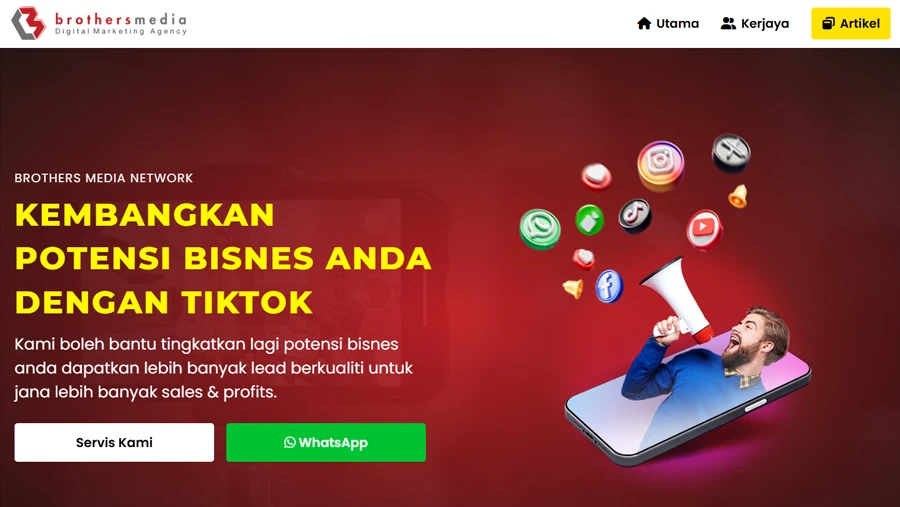 Brothers Media Network Landing Page Website Design Malaysia