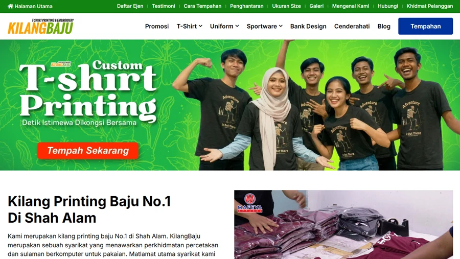 Kilang Baju Corporate Website Design Malaysia