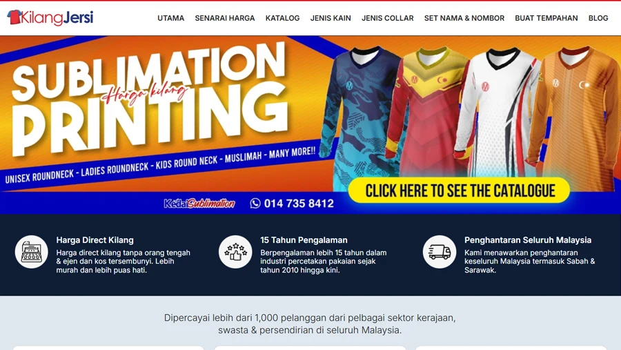 Kilang Jersi Corporate Website Design Malaysia