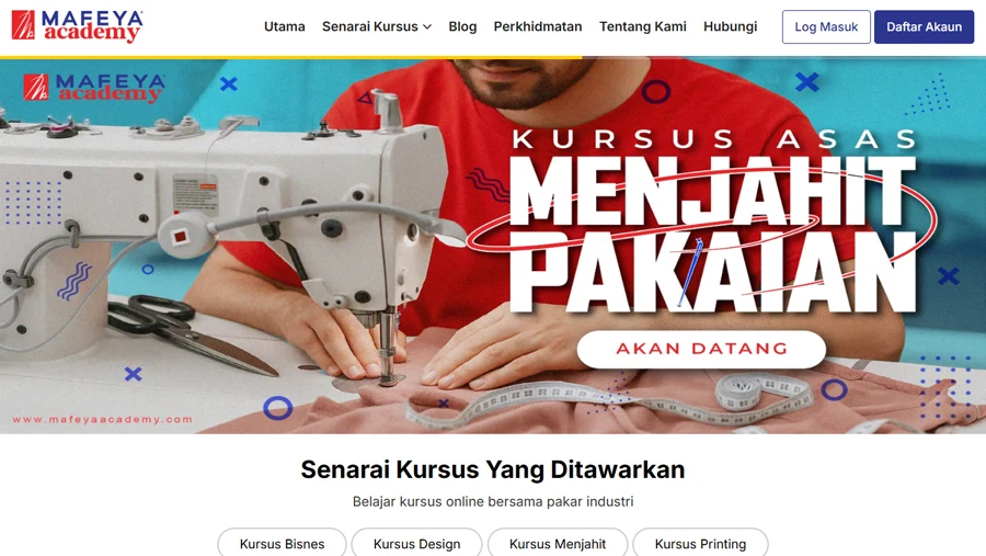 Mafeya Academy LMS Website Design Malaysia