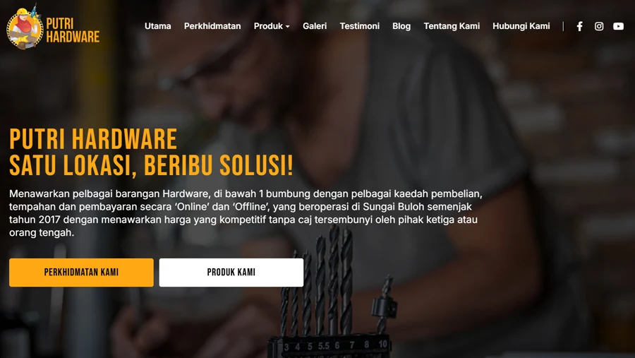 Putri Hardware Corporate Website Design Malaysia