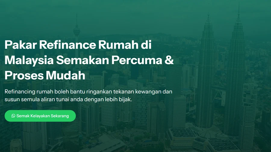 Refinancing Rumah Landing Page Website Design Malaysia
